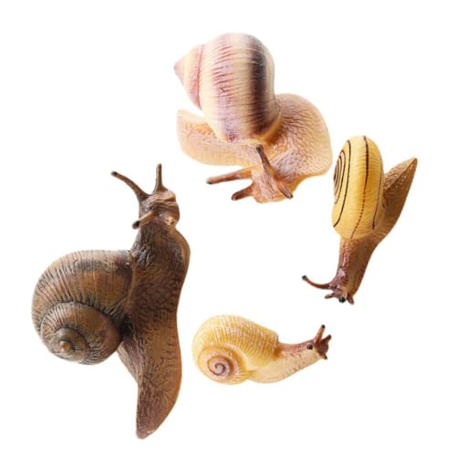 FRCOLOR 4 Stück Teiliges Schnecken Realistische Tierfiguren für Pädagogisches Lernspielzeug Detailreiche Gartendeko Außen Wetterfest als Kuchen Deko und von FRCOLOR