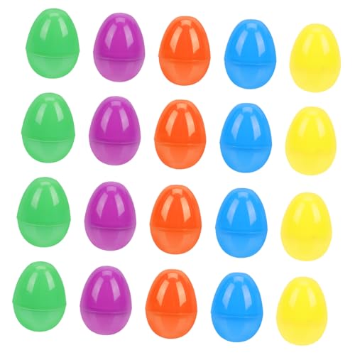 FRCOLOR 40 Stück Bunte Kunststoff Ostereier zum Befüllen Leichte Überraschungsspielzeuge für Dekorative Eier für Osterparty Vielseitig Nutzbar für Süßigkeiten und Kleine von FRCOLOR