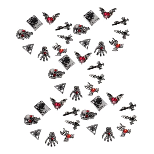 FRCOLOR 40 Stück Teiliges Halloween Nail Art aus Langlebiger Legierung Vintage Punk Cross Herz Nagelschmuck Vielseitige Maniküre Verzierungen für Frauen und DIY Nageldesign FRCOLOR 40 Stück Teiliges Halloween Nail Art aus Langlebiger Legierung Vintage Punk Cross Herz Nagelschmuck Vielseitige Maniküre Verzierungen für Frauen und DIY Nageldesign von FRCOLOR