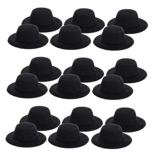 FRCOLOR 40 Stück Teiliges Miniatur Hohe Hüte Schwarz Kleine Puppenhüte für DIY Bastelarbeiten Haarclip Zubehör Vielseitig für Puppen Dekoration Party und Handwerk von FRCOLOR