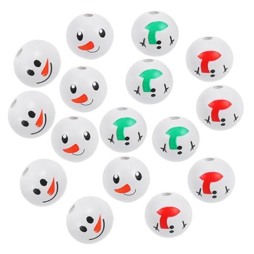FRCOLOR 40 Stück Teiliges Schneemann Holzperlen mit Glatter Oberfläche Niedliche Weihnachtsgesicht Perlen für DIY Schmuck Girlanden und Winterdeko als Bastelmaterial und Partygeschenk FRCOLOR 40 Stück Teiliges Schneemann Holzperlen mit Glatter Oberfläche Niedliche Weihnachtsgesicht Perlen für DIY Schmuck Girlanden und Winterdeko als Bastelmaterial und Partygeschenk von FRCOLOR