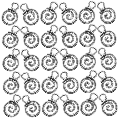 FRCOLOR 40 Stück Wirbel-Anhänger Armbandzubehör Knebelverschluss Verschlüsse umschalten Knebelverschlüsse für die Schmuckherstellung Blumenzauber Blumencharme Metall Silver FRCOLOR 40 Stück Wirbel-Anhänger Armbandzubehör Knebelverschluss Verschlüsse umschalten Knebelverschlüsse für die Schmuckherstellung Blumenzauber Blumencharme Metall Silver von FRCOLOR