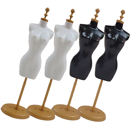 FRCOLOR 4Stücke Teiliges Mini Puppenständer für Hohe Puppen Dekorative Kleiderbügel für Puppenmode Zubehör für Puppenhaus und Tischdekoration von FRCOLOR