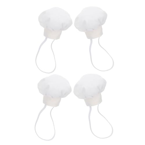 FRCOLOR 4stücke Miniaturhüte Für Spiel-Puppen Kleine Kochmützen Aus Stoff Puppenhüte Für Junge Mädchen Winzige Hüte Zum Basteln Puppenkopfbedeckungen Für Puppen von FRCOLOR