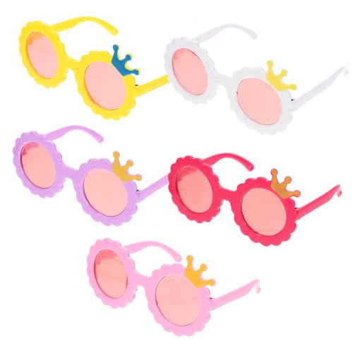 FRCOLOR 5 Paare Mini Puppen Sonnenbrillen aus Kunststoff Bunte Brillen für Puppen Dekorative Eyewear Accessoires Robustes Puppenzubehör als für Sammler von FRCOLOR