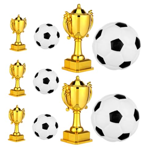 FRCOLOR 5 Sätze Goldene Mini Trophäen und Fußball Dekorationen aus Kunststoff für Kindergeburtstagsfeiern und Sport Mottopartys Vielseitige Auszeichnungen für Kuchen und FRCOLOR 5 Sätze Goldene Mini Trophäen und Fußball Dekorationen aus Kunststoff für Kindergeburtstagsfeiern und Sport Mottopartys Vielseitige Auszeichnungen für Kuchen und von FRCOLOR