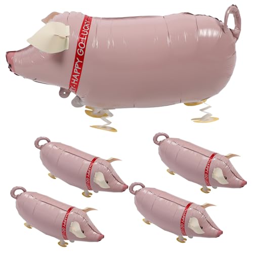 FRCOLOR 5 Stück Aufblasbare Schweinchen Luftballons Folienballons Partydeko für Kindergeburtstag Spiel und Outdoor Spaß Langlebig und Vielseitig für Pool und Strand Geeignet von FRCOLOR