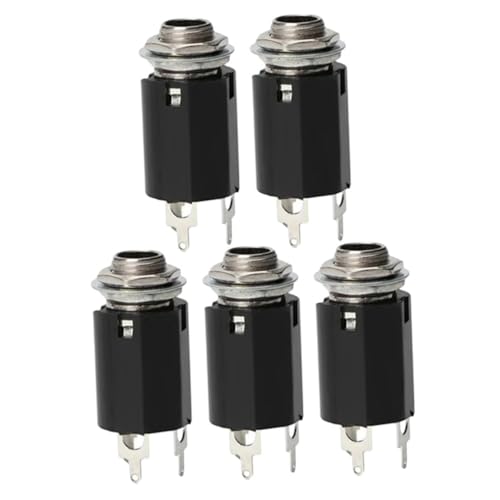 FRCOLOR 5 Stück Elektrische Gitarrenbuchse Robuste Metallbuchse für Gitarre Installieren für Gitarren Zubehör und Heimprojekte von FRCOLOR
