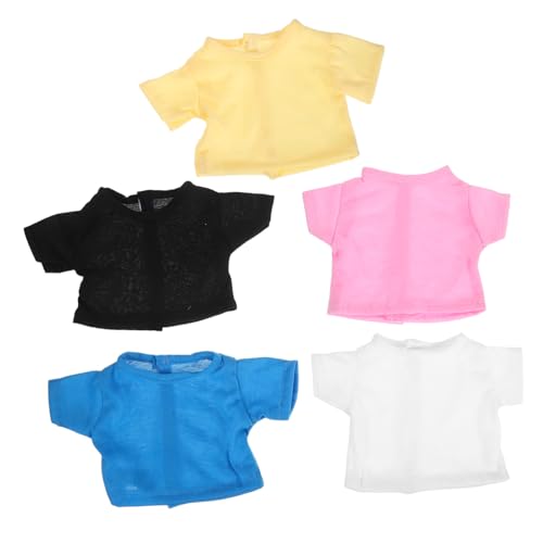 FRCOLOR 5 Stück Teiliges Bär T Shirts für Plüschtiere Kurzärmlige Einfarbige Kleidung aus Weichem Stoff Modisch und Detailreich Passend für Stofftiere und Puppen von FRCOLOR