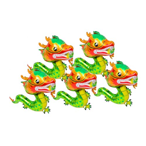FRCOLOR 5 Stück Teiliges Chinesischer Aluminium Folien Drachenballons Niedliche Neujahrsdekoration für Frühlingsfest Leichte Party Luftballons Vielseitig für Innen und Außenbereich FRCOLOR 5 Stück Teiliges Chinesischer Aluminium Folien Drachenballons Niedliche Neujahrsdekoration für Frühlingsfest Leichte Party Luftballons Vielseitig für Innen und Außenbereich von FRCOLOR
