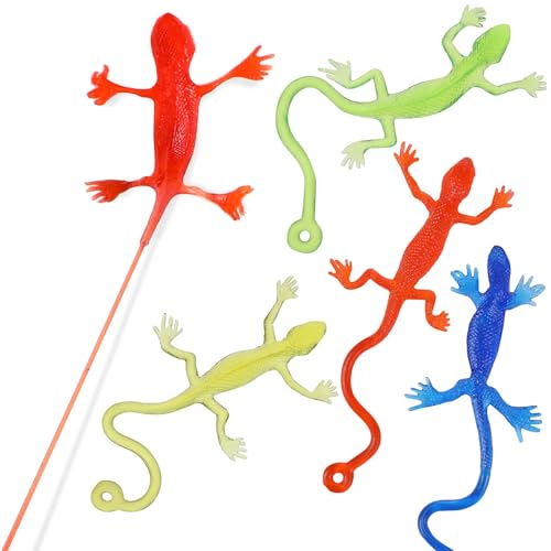 FRCOLOR 5 Stück Teiliges Elastisches Klebrige Dehnbare Gecko Figuren Strapazierfähige TPR Materialien Vielseitig als Partygeschenk Mitgebsel für Kindergeburtstage von FRCOLOR