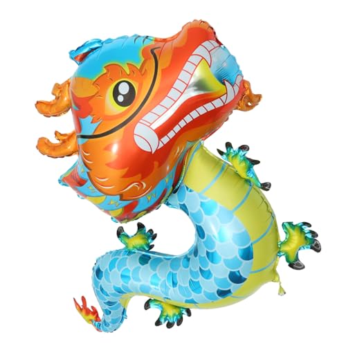 FRCOLOR 5 Stück Teiliges Folienballon Chinesischer Drachen Partydeko für Neujahr Geburtstag Cartoon Design Blau Langlebig Einfach Aufzublasen Festliche Atmosphäre von FRCOLOR