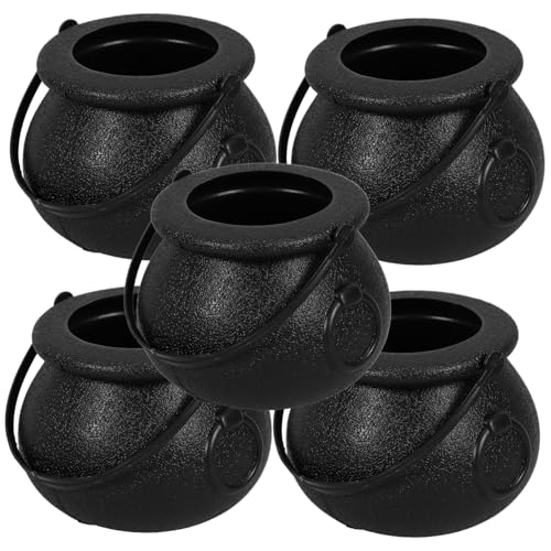 FRCOLOR 5 Stück Teiliges Halloween Süßigkeitengläser Mini Eimer mit Henkel Tragbare Candy Jars für Partydeko und Leicht Platzsparend für Halloween von FRCOLOR