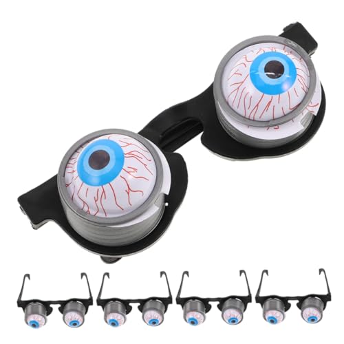 FRCOLOR 5 Stück Teiliges Halloween mit Federspringenden Augenbrillen Leichte Langlebige Festival Brille mit Interaktivem Augapfel Design Lustiges Party Accessoire für Kostümpartys und von FRCOLOR