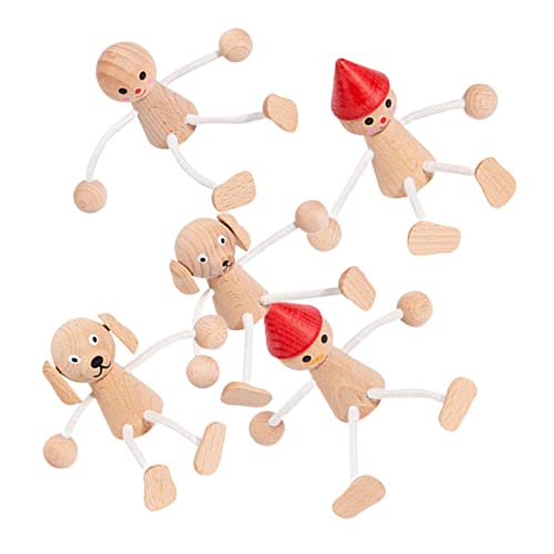FRCOLOR 5 Stück Teiliges Holztiere DIY Puppen Handgefertigte Holzfiguren Dekorative Tischdeko für Schreibtisch Mikro Landschaft und von FRCOLOR