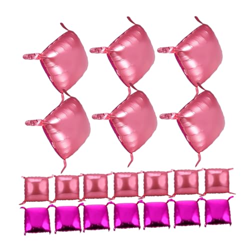 FRCOLOR 50 Stück Doppelseitige Aluminium Folienballons Quadratischer Form mit Bändern für Partys Dekoration für Babyparty Hochzeit und Mehr von FRCOLOR