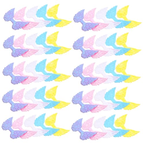 FRCOLOR 50 Stück Flügel Applikationen Pailletten Glitzer Engelsflügel Aufnäher für DIY Kleidung Haarclips Hüte Jacken Rucksäcke Dekoration Handwerk Zubehör von FRCOLOR
