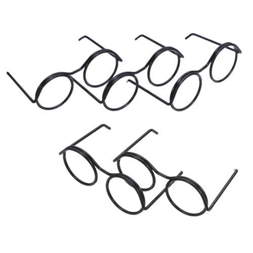 FRCOLOR 50 Stück Mini Dollhouse Brillen aus Schwarzem Metalldraht Realistische Miniatur Eyeglasses für DIY Puppen Detailreiche Puppenhaus Accessoires für Basteln und Fotografie von FRCOLOR