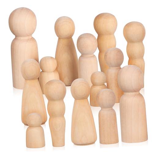 FRCOLOR 50 Stück Teiliges Holzfiguren zum Bemalen Unbemalte DIY Peg Puppen aus Robustem Holz Kompakte Vielseitige für Kreative Bastelprojekte für Erwachsene von FRCOLOR