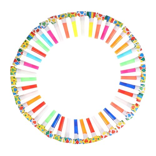 FRCOLOR 50 Stück Teiliges Partygebläse für Kindergeburtstag Bunte Tröten Pfeifen Wiederverwendbar Robust für Faschingsparty Sportevents und Festlichkeiten FRCOLOR 50 Stück Teiliges Partygebläse für Kindergeburtstag Bunte Tröten Pfeifen Wiederverwendbar Robust für Faschingsparty Sportevents und Festlichkeiten von FRCOLOR
