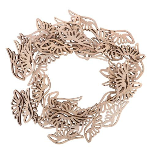 FRCOLOR 50 Stück Unfertige Holz Angel Wings Bastelornamente Natürliche Holztextur für Weihnachten DIY Deko Projekte Tischstreuung Hochzeitsdekorationen Kreative Bastelideen von FRCOLOR