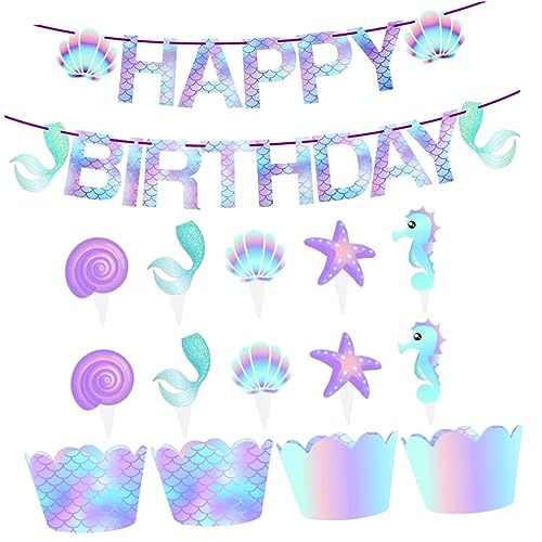 FRCOLOR 51 Stück Mermaid Tortenstecker Teiliges Dekorationsset für Meerjungfrauen Geburtstagsfeiern Cupcake Einsätze Wimpelkette und Mehr für Unvergessliche Partys FRCOLOR 51 Stück Mermaid Tortenstecker Teiliges Dekorationsset für Meerjungfrauen Geburtstagsfeiern Cupcake Einsätze Wimpelkette und Mehr für Unvergessliche Partys von FRCOLOR