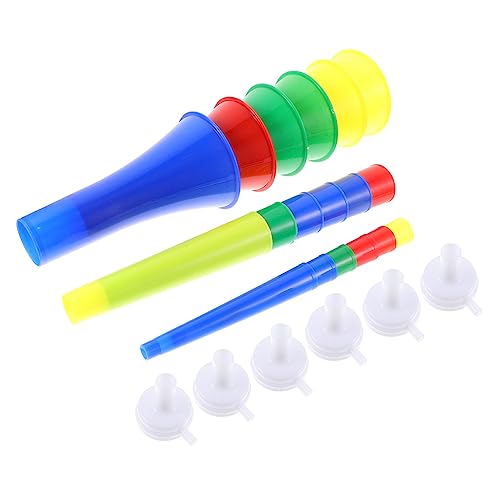 FRCOLOR 6 Stck Teiliges Faltbare Plastik Trompetenhörner Bunte Party Tröten zum Anfeuern von Sport und Themenfeiern Einfach zu Blasen Leichte Fanfare für Freunde Zufällige Farbe von FRCOLOR