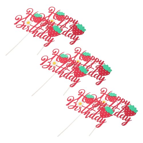 FRCOLOR 6 Stück Alles Gute zum Geburtstagstorte Toper Desserttischdekor Geburtstagstortendekorationen Red von FRCOLOR