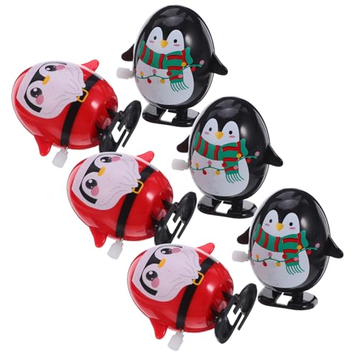 FRCOLOR 6 Stück Aufziehspielzeug Lustige Mechanische Pinguine Farbige Wind-up Figuren Motorisches Geschick Kinderparty Mitgebsel Weihnachtsdeko für Tisch und Kinderzimmer von FRCOLOR