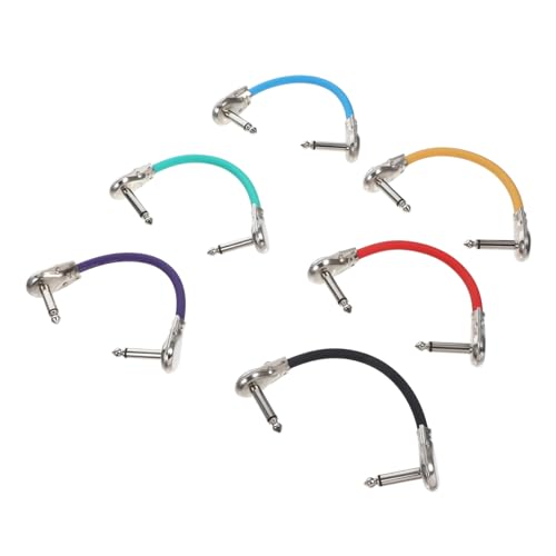 FRCOLOR 6 Stück Gitarren Patchkabel Hochwertige Verbindungskabel für Elektrische Gitarren für Effektgeräte Strapazierfähig und Leicht Geeignet für Enge Räume von FRCOLOR