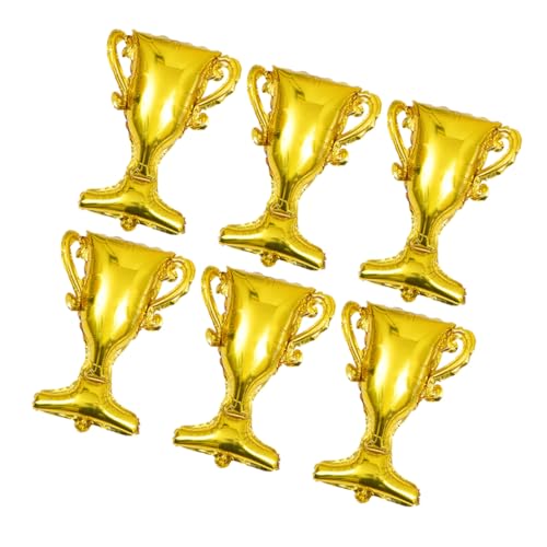 FRCOLOR 6 Stück Goldene Champion Luftballons Aluminium Folienballons Pokal Design für Abschlussfeier Sportveranstaltungen und Jubiläumsfeiern Hochwertige Dekoration für Partys von FRCOLOR