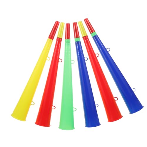 FRCOLOR 6 Stück Teiliges Bunte Kunststoff Tröten Lautes Lufthorn für Sportfans Party Festival Horn Zubehör für Freunde Zufällige Farbe von FRCOLOR