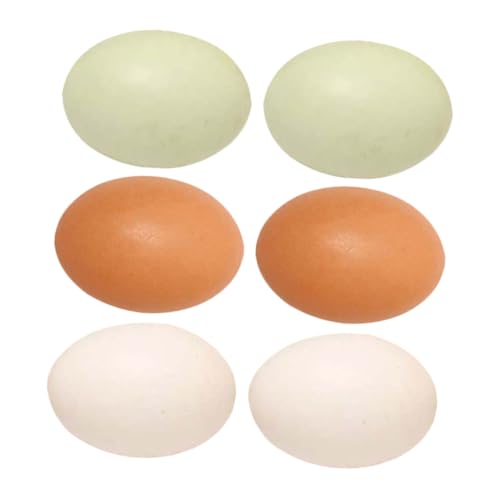 FRCOLOR 6 Stück Teiliges Holz Ostereier Unbehandelte Holz Eier in Natur Weiß und Türkistönen für DIY Basteln und Dekorative Osterornamente von FRCOLOR