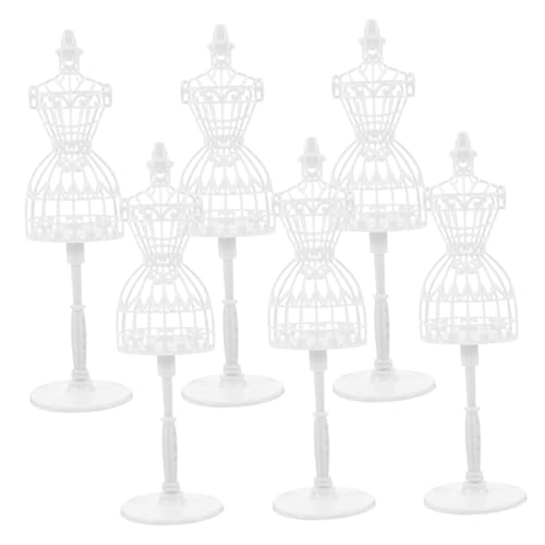 FRCOLOR 6 Stück Teiliges Mini Art Mannequin Hohler Kreativer Puppenständer aus Sicherem Material Modisches Design für Puppenkleidung und Miniatur Puppenhaus Dekoration von FRCOLOR