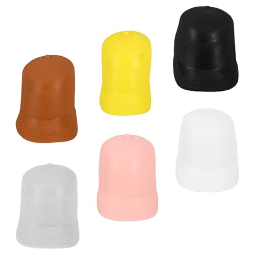 FRCOLOR 6 Stück Teiliges Mini Duckbill Cap Bunte Kleine Puppenhüte Sonnenschutzmützen für Puppen Vielseitige Mini Hut Requisiten für Puppenhaus DIY Dekoration und Rollenspiel von FRCOLOR