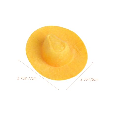 FRCOLOR 6 Stück Teiliges Miniatur Cowboyhut DIY Puppenhut aus Leichtem Bunte Filzartige Mini Hüte für Puppendekoration Bastelbedarf Geeignet für Puppenmode und Kreative DIY Projekte von FRCOLOR