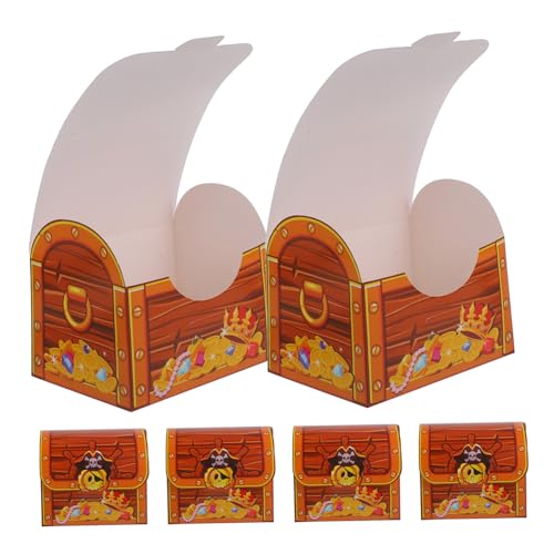 FRCOLOR 6 Stück Teiliges Piraten Schatztruhe Geschenkbox mit Deckel Kreative Candy Box für Kindergeburtstag Piratenparty Mitgebsel Jungen Mädchen Schatztruhe Partydeko von FRCOLOR