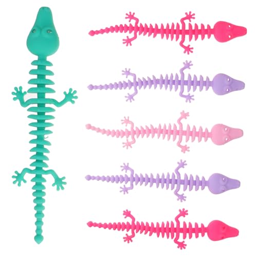 FRCOLOR 6 Stück Teiliges Stretchy Strings Sensory Flexible Dehnbare Stressfidget Toys für Kindergeburtstag Mitgebsel Bunte DIY Dinosaurier Glieder Armbänder für Jungen und Mädchen von FRCOLOR