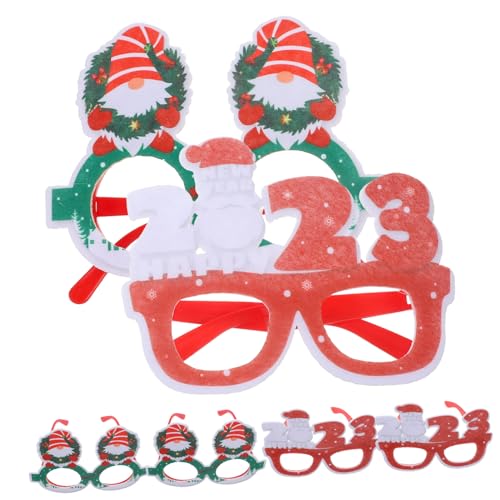 FRCOLOR 6 Stück Weihnachtsbrillen Partybrillen Bunte Karikaturrahmen Weihnachtsdeko Fotorequisiten Festliche Kinderparty Zubehör von FRCOLOR