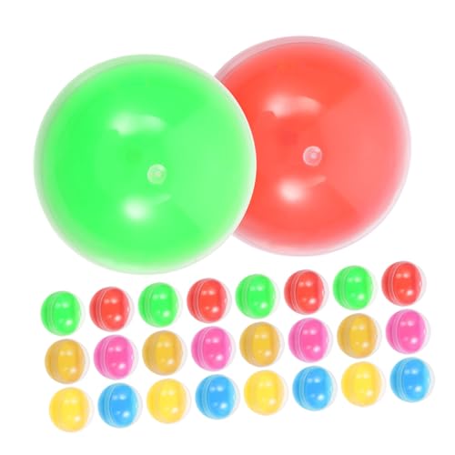 FRCOLOR 60 Stück Bunte Durchscheinende Leere Kunststoff Kapseln für Verkaufsautomaten Sichere Nachfüllbare Runde Spielzeugkugeln für Partygeschenke Kinderfeste und Überraschungen von FRCOLOR