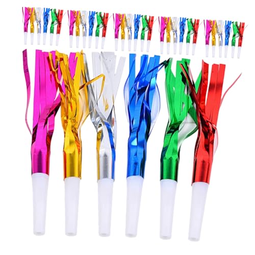 FRCOLOR 60 Stück Kinderpartei Pfeife Krachmacherspielzeug für Pfeife Blowout Geburtstags-Gebläse Blowouts pfeift Party Partygebläse Krachmacher Kinderparty-Gebläse Plastik von FRCOLOR