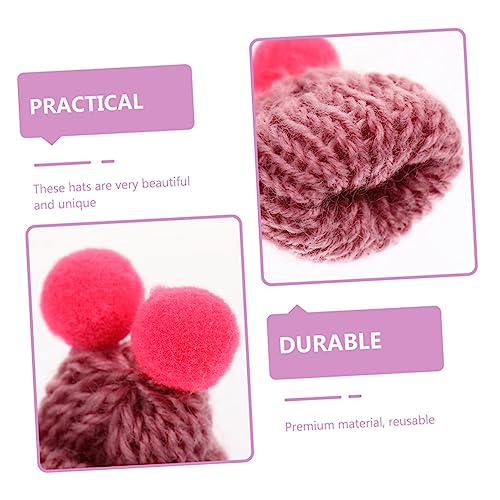 FRCOLOR 60 Stück Mini Strickmützen aus Wollgarn Bunte DIY Bastel Hüte Dekorative Puppenhüte für Schmuck Handwerk Handyhüllen Weihnachtsbaumschmuck Geschenkideen Zufällige Farbe von FRCOLOR
