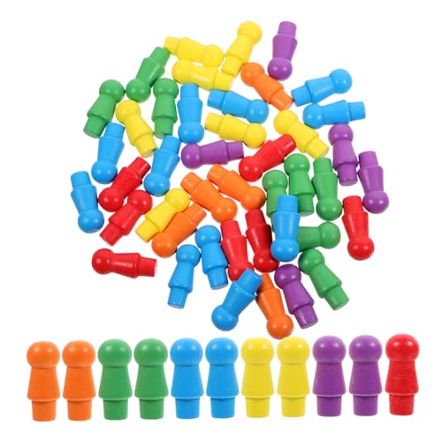 FRCOLOR 60 Stück Teiliges Flight Chess Spiel Holzfiguren Farbenfrohe Langlebige Spielfiguren aus Stabilem Holz Glatte Oberfläche für Zuhause Büro Schule und Unterwegs von FRCOLOR