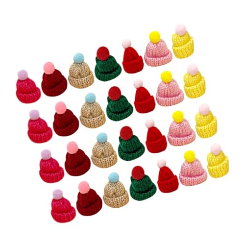 FRCOLOR 60 Stück Teiliges Mini Strickmützen aus Wollgarn Bunte DIY Weihnachtsmützen Kleine Dekorative Puppenhüte Langlebige Hutdekoration für Bastelprojekte und Partybedarf von FRCOLOR