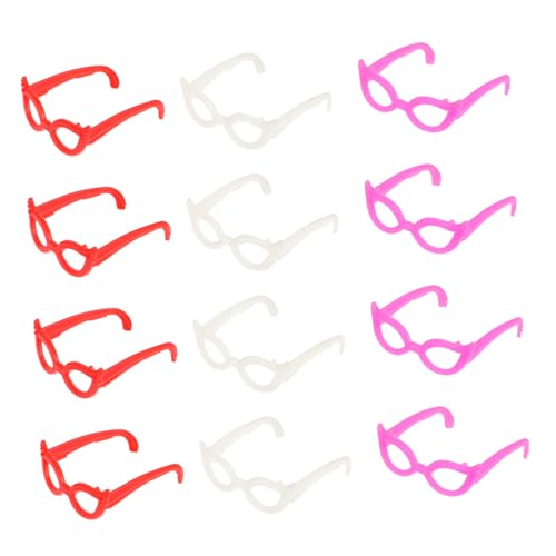 FRCOLOR 60 Stück Teiliges Puppen Sonnenbrillen Miniatur DIY Brillen Accessoires Leichtes Kunststoffmaterial Vielseitig für Puppenkostüme für Kreatives Anziehspiel und Geschenkideen von FRCOLOR