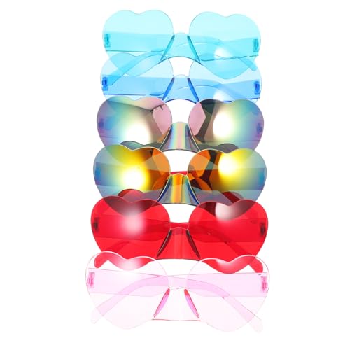 FRCOLOR 6Stücke Herzförmige Sonnenbrillen Rahmenlose Partybrillen Für Damen Knalligen Farben Lustige Accessoires Für Outdoor Events FRCOLOR 6Stücke Herzförmige Sonnenbrillen Rahmenlose Partybrillen Für Damen Knalligen Farben Lustige Accessoires Für Outdoor Events von FRCOLOR