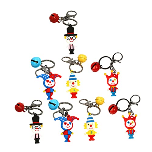 FRCOLOR 8 Stück Lustiger Anhängerschlüsselkette Mini Clown-Schlüsselanhänger mit Glocke retro Schlüsselbund kleiderbügel Clown-Deko Cartoon -Schlüsselring Schlüsselkettendekoration Metall FRCOLOR 8 Stück Lustiger Anhängerschlüsselkette Mini Clown-Schlüsselanhänger mit Glocke retro Schlüsselbund kleiderbügel Clown-Deko Cartoon -Schlüsselring Schlüsselkettendekoration Metall von FRCOLOR