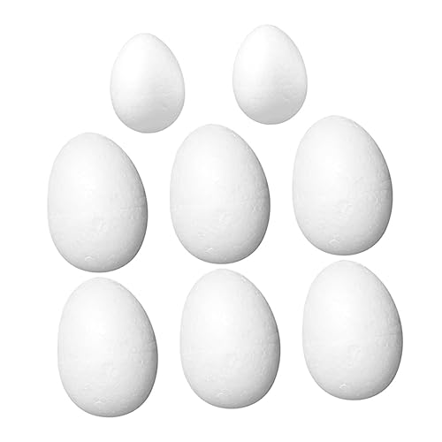 FRCOLOR 8 Stück Teiliges DIY Ostereier aus Umweltfreundlichem Schaumstoff Bemalbare Osterdeko für Osterparty Kreative Bastelidee Farberkennung und Feinmotorik von FRCOLOR