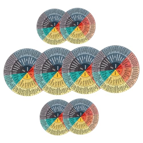 FRCOLOR 8 Stück Teiliges Emotion Wheel PVC Aufkleber Selbstklebend für Laptop Scrapbooking Dekorative Gefühle Sticker Motivationsgeschenk für Therapeuten von FRCOLOR