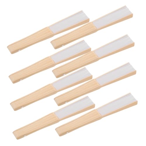 FRCOLOR 8stücke Papierfächer Handfächer Weiße Blanko-papierfächer Faltbarer Handfächer Aus Papier Blanko-malfächer Für Junge Mädchen Für Hochzeitsgeschenke Kulturelles Handwerk von FRCOLOR